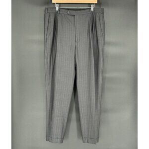 Brooks Brothers 346 Men's Pinstripe Dress Pants W38 L31 Gray Stretch Wool Blend